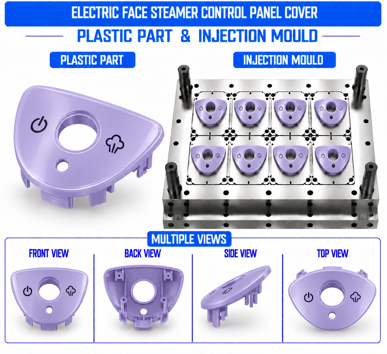 Electric Face Steamer Plastic Control Panel Cover Mould and Moulding Service